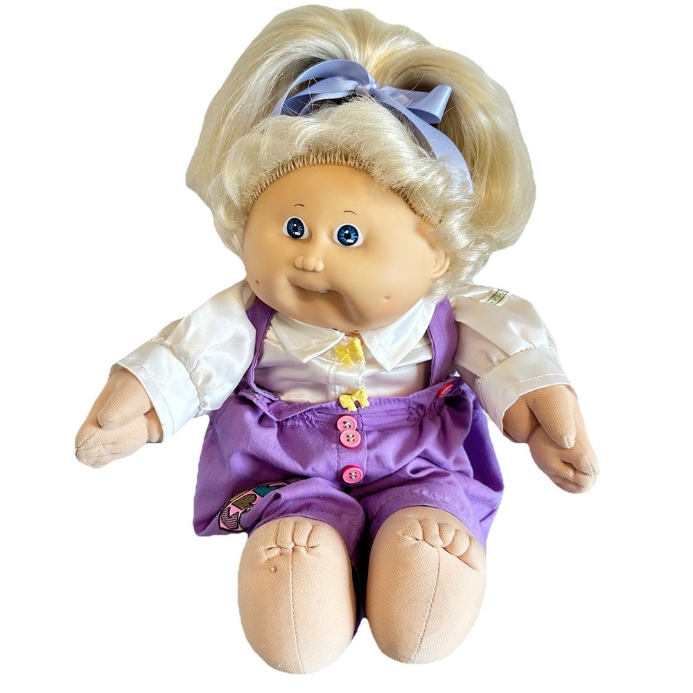 1980s Cabbage Patch Kids Blonde Cornsilk Straight, 1 Tooth, Blue Eyes, 2 Dimples